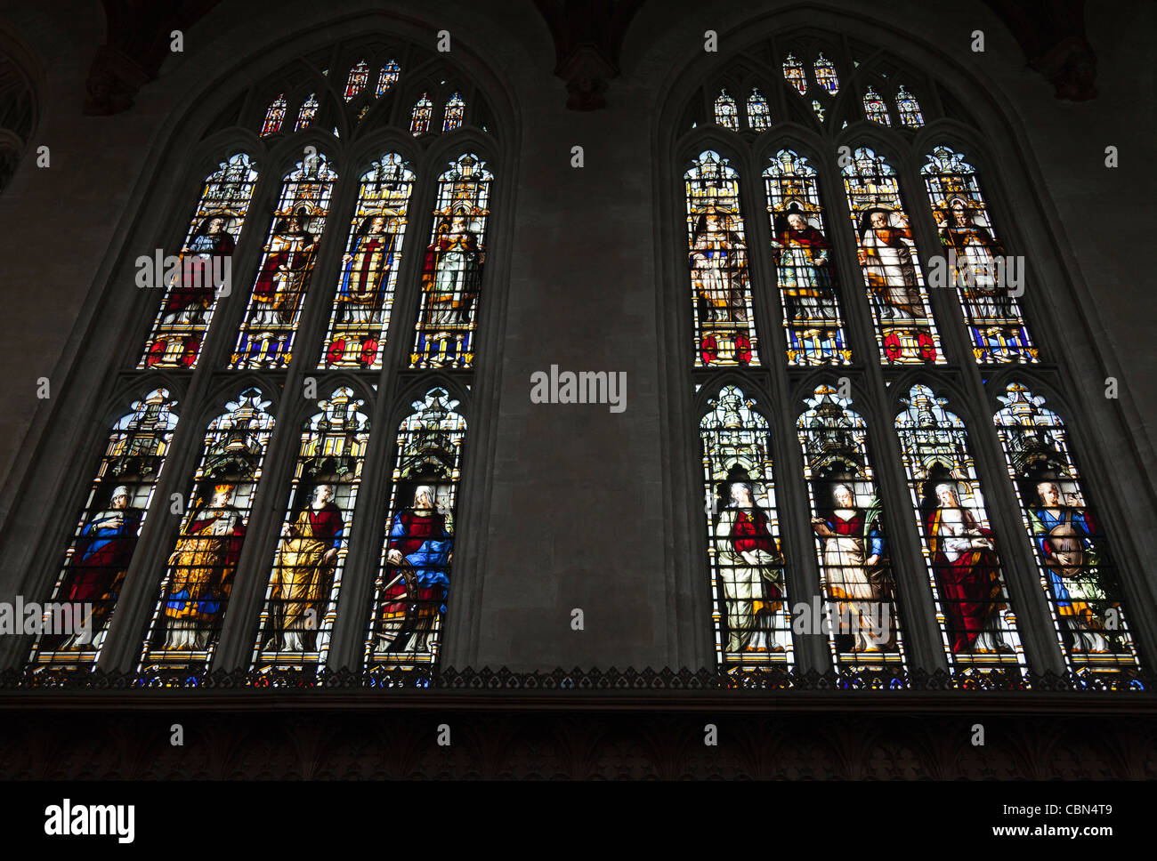 Schöne Glasfenster, Kapelle des New College Oxford 6 Stockfoto