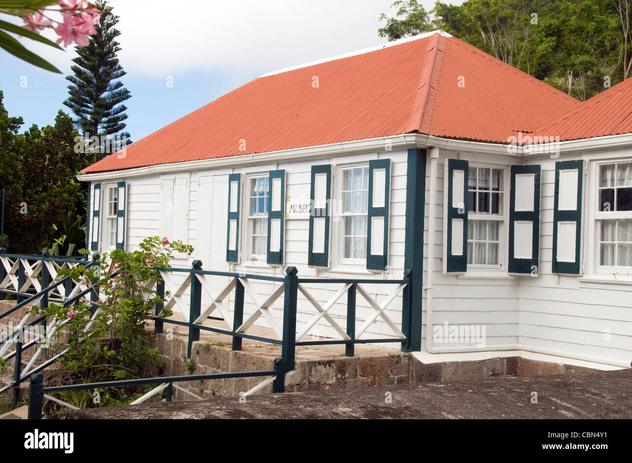 Saba Harry L. Luke Johnson Museum Kapitän Cottage home Windwardside Niederländische Antillen Stockfoto