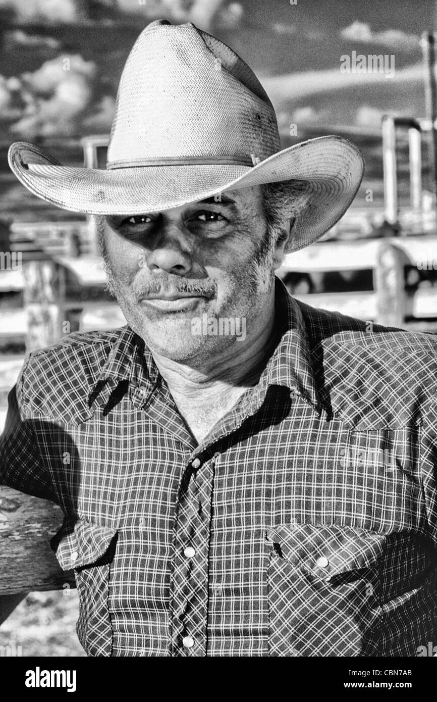 Cowboy-Portrait des westlichen Lebensstils in Wyoming USA Stockfoto