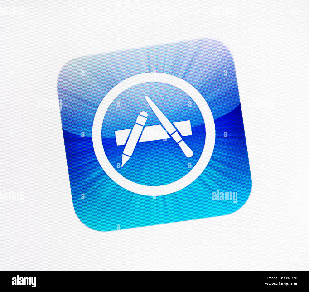 Nahaufnahme des Apple Mac App Store auf einem Bildschirm. Stockfoto