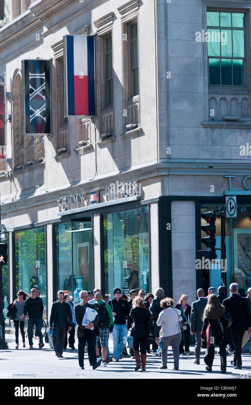 Rue Sainte-Catherine Downtown Montreal Kanada Stockfoto