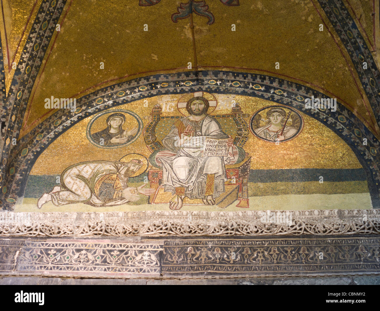 Mosaik in der Hagia Sophia innen ISTANBUL Stockfoto