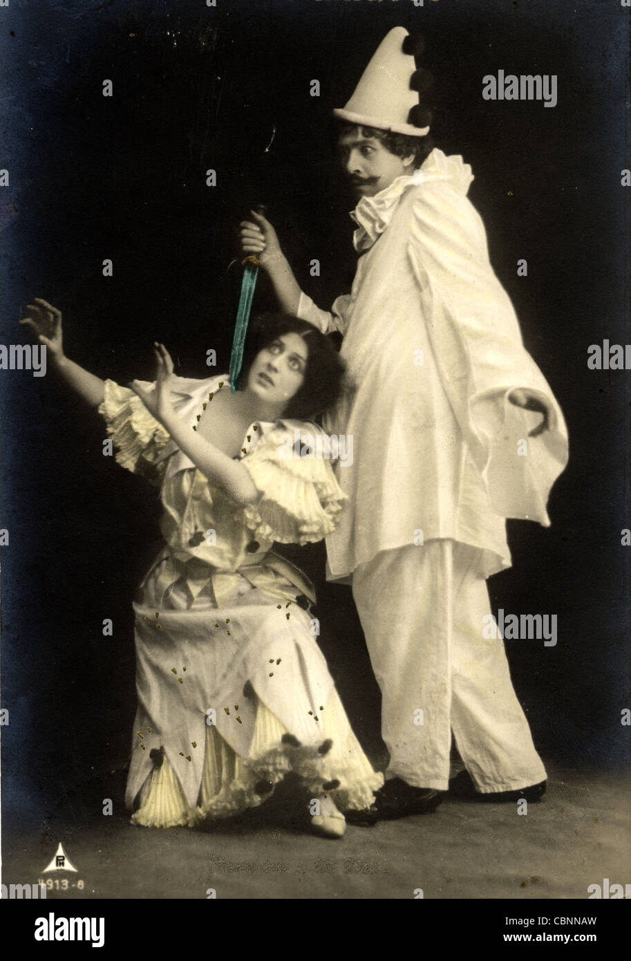 Clown Pagliacci Angriff auf seine Liebe Stockfoto