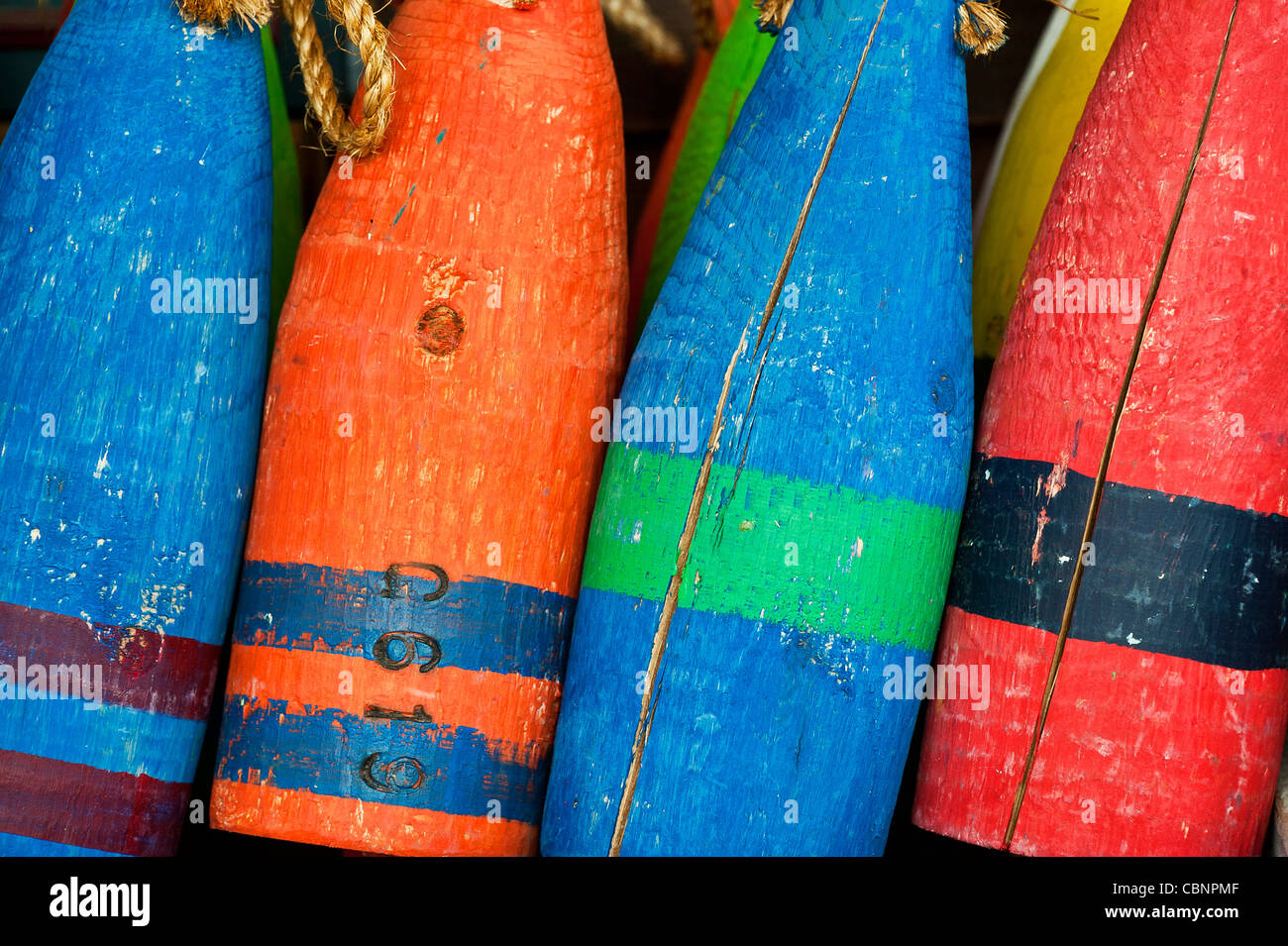 Bunte Bojen. Stockfoto