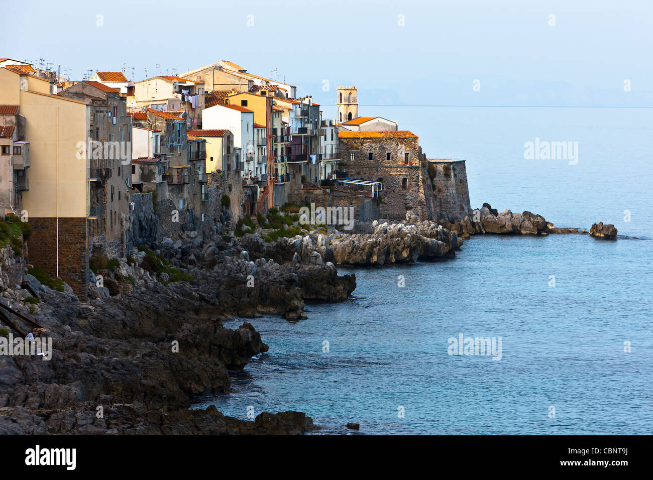 Cefalu Cifalù Sizilien Tyrrhenischen Meer Altstadt Stockfoto