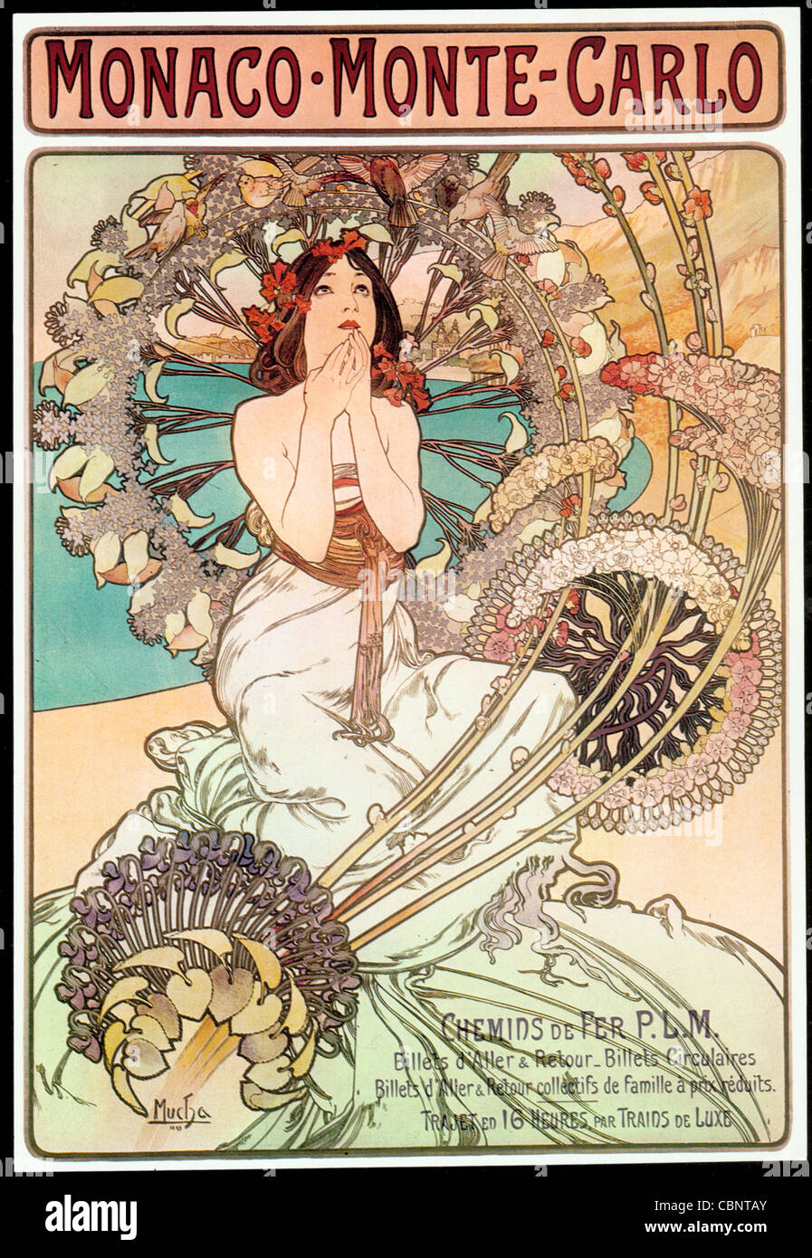 Alphonse Mucha Monaco Montecarlo Stockfoto