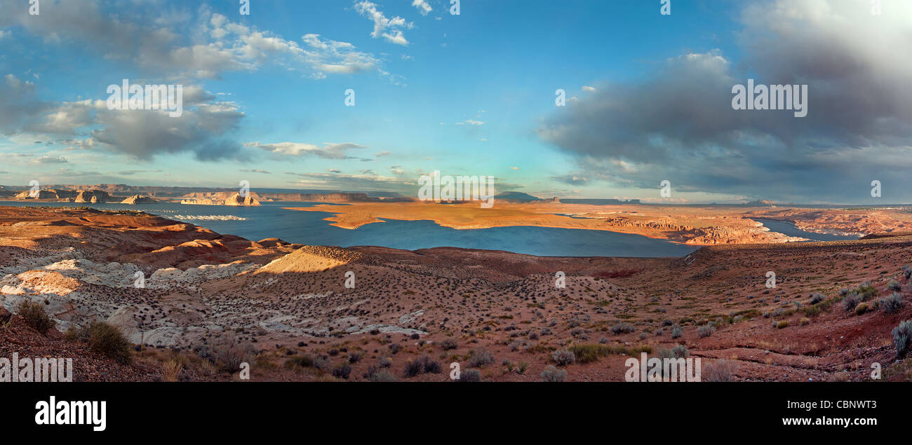 Wüste Utah, Sandsteinformationen, auf, Lake Powell, Glenn Canyon Stockfoto