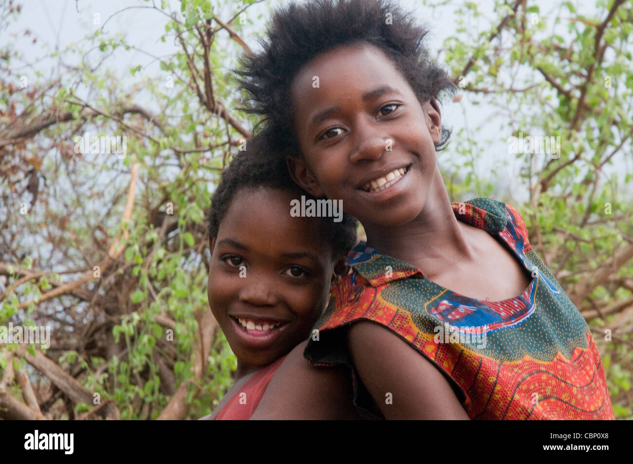 Afrika Sambia Livingstone Simonga Dorf-zwei Freundinnen des Tokolea-Stammes Stockfoto