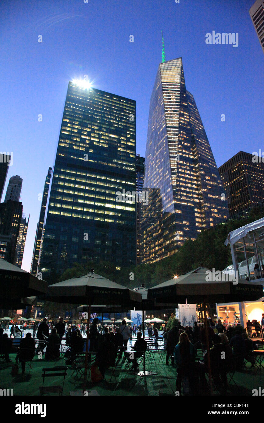USA, New York City, Manhattan, Markt in der Dämmerung Stockfoto