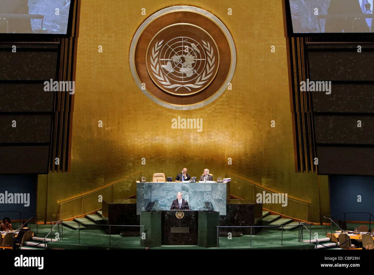 Australischer Außenminister und ehemalige Premierminister Kevin Rudd hält eine Rede bei der UN Generalversammlung 2010 Stockfoto