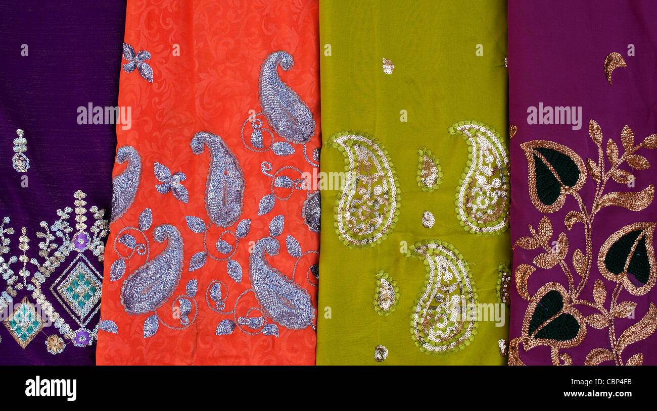 Bunten indischen Sari Muster Stockfoto
