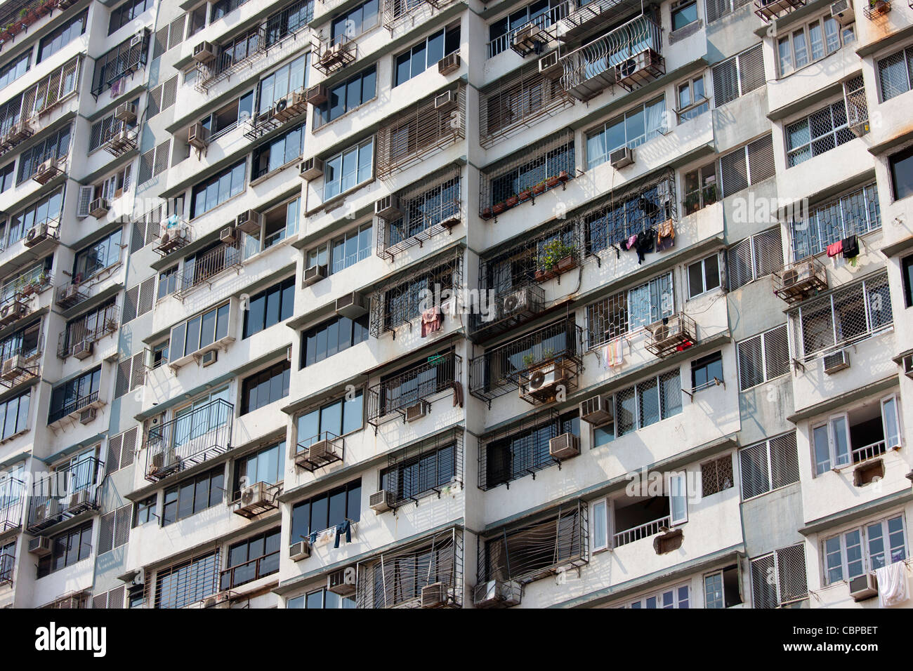 Tenement Block in Mumbai, ehemals Bombay, Maharashtra, Indien Stockfoto