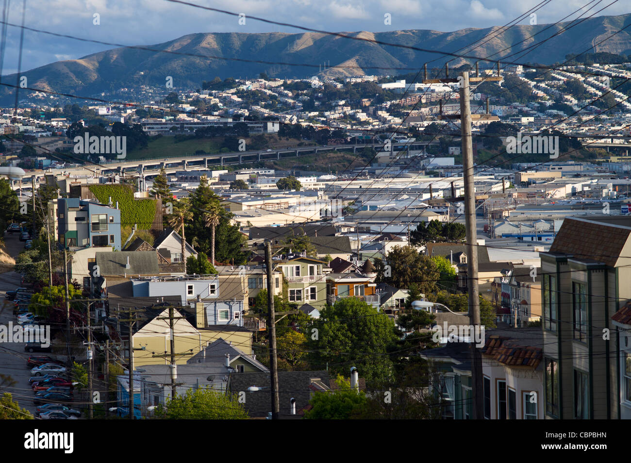 Rückseite des Potrero Hill, San Francisco, Kalifornien, USA Stockfoto