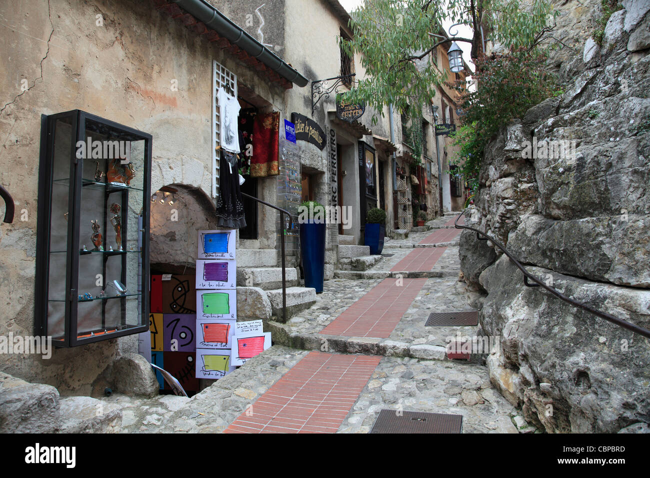 Eze, mittelalterliches Dorf, Alpes Maritimes, Provence, Cote d ' Azur, Côte d ' Azur, Frankreich, Mittelmeer, Europa Stockfoto