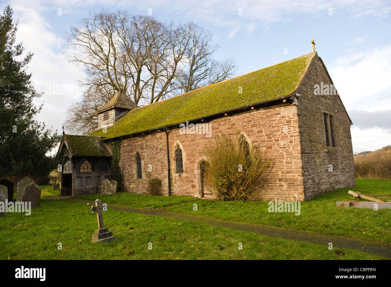 Außenseite des 12. Jahrhundert die Dorfkirche St. Mary Magdalene im Dorf von Turnastone Herefordshire England UK Stockfoto