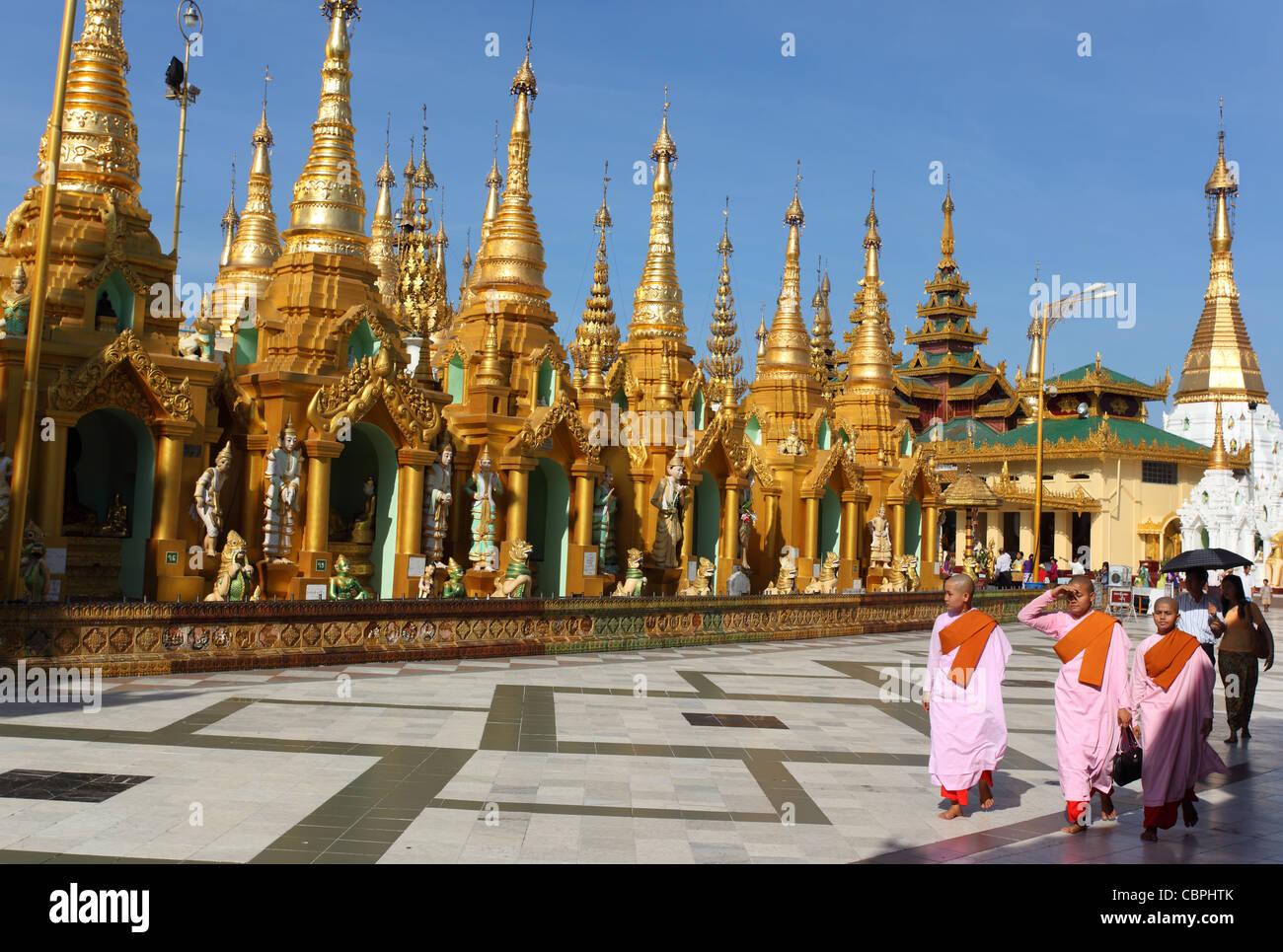 Yangon, Myanmar Shwe Dagon Pagode Stockfoto