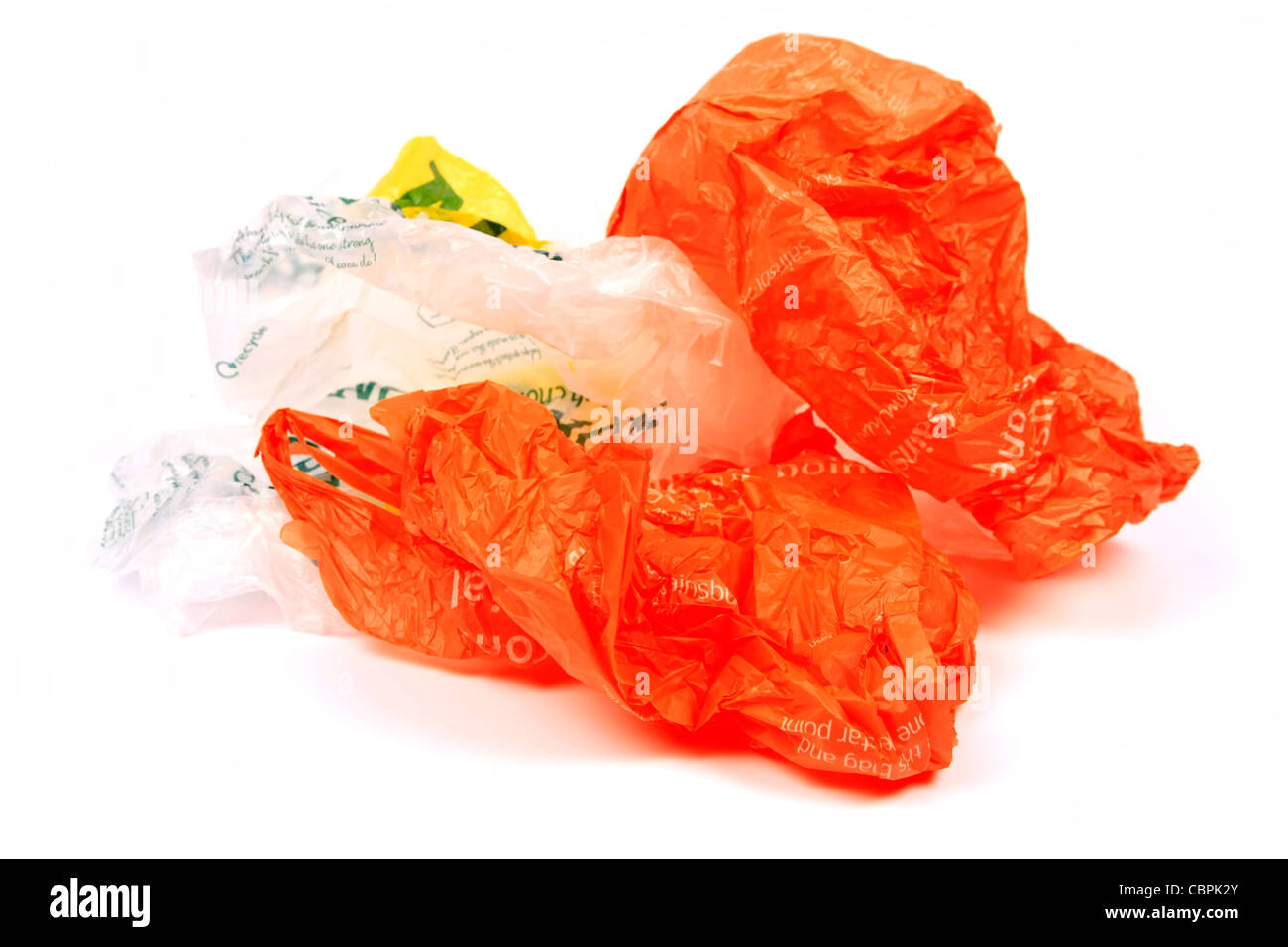 Kunststoff-Tragetaschen - Scurge des britischen Refuse Dumps Stockfoto