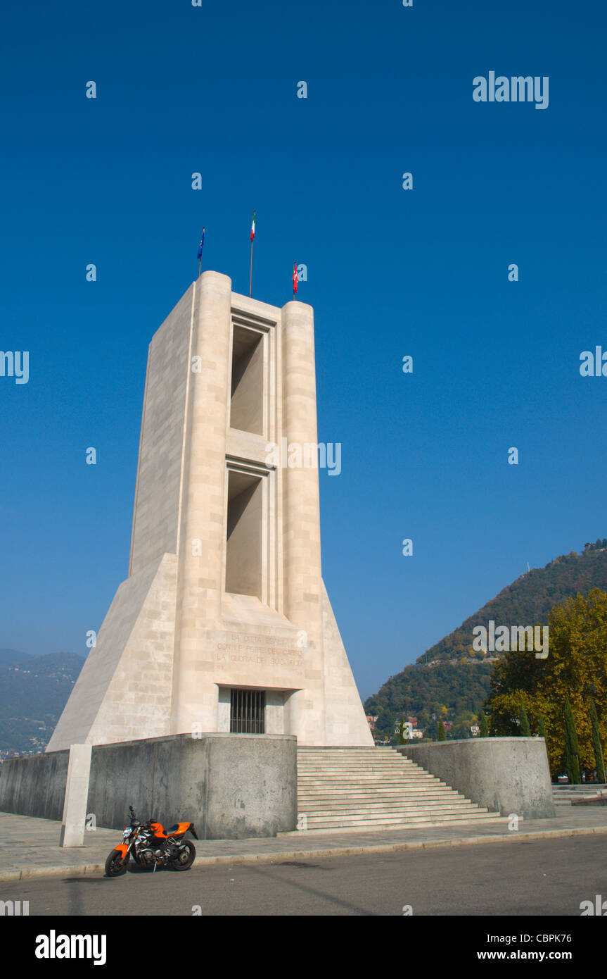 Monumento Ai Caduti Krieg Memorial (1931) Como Stadt Region Lombardei Italien Europa Stockfoto