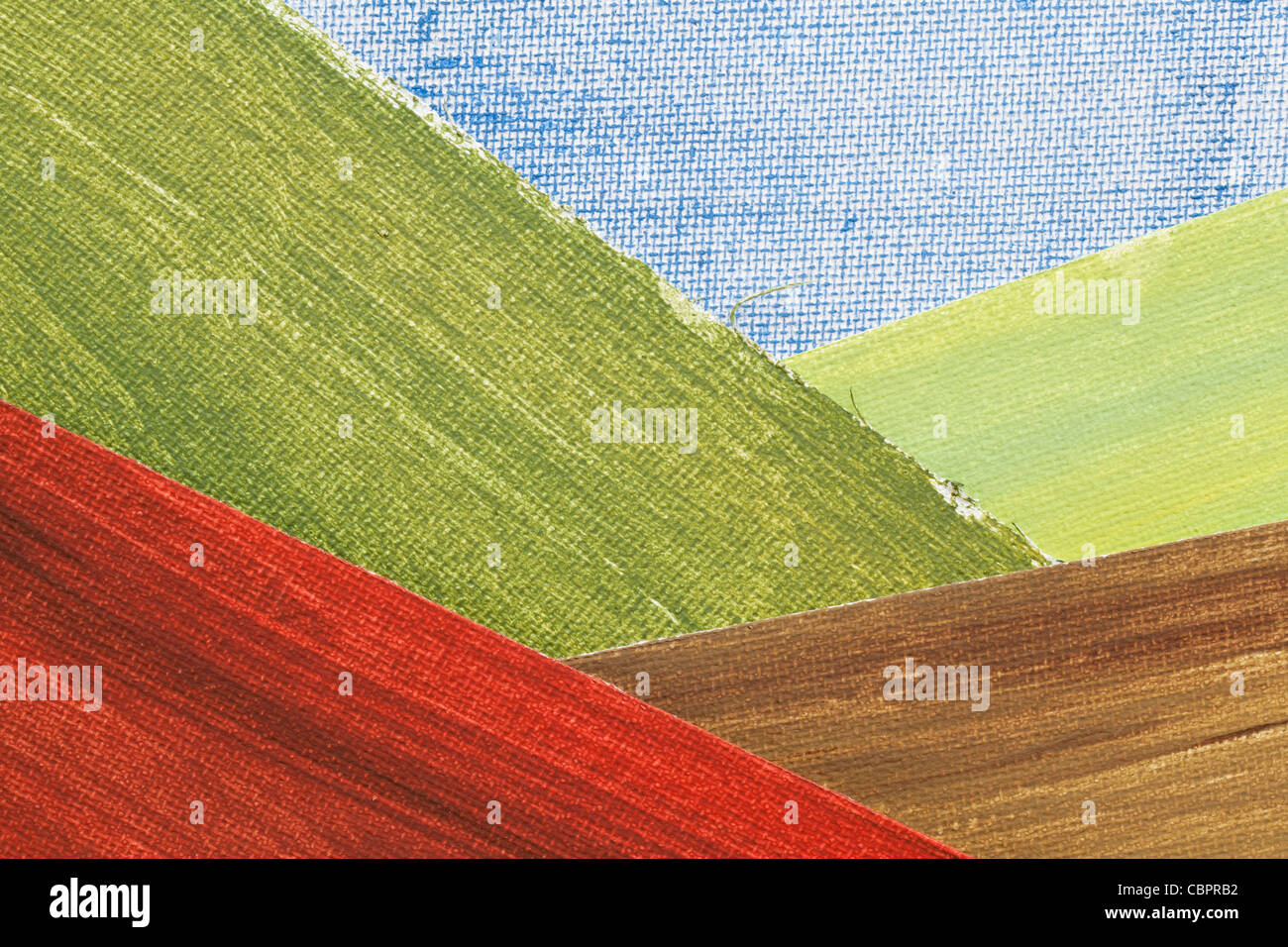 Berg Tal Landschaft abstrakt - eine Collage aus bemalten Leinwand Kunstwerke, erstellt vom Fotografen Stockfoto