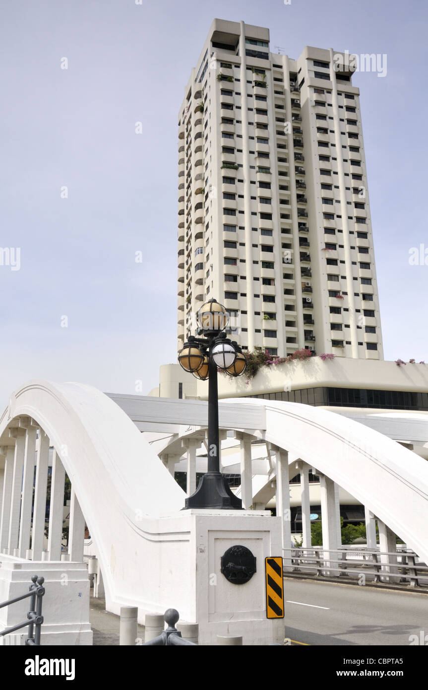 Elgin Bridge, die ersten Bridgebuilt über den Singapore River, South Bridge Road mit North Bridge Road verbindet. Stockfoto