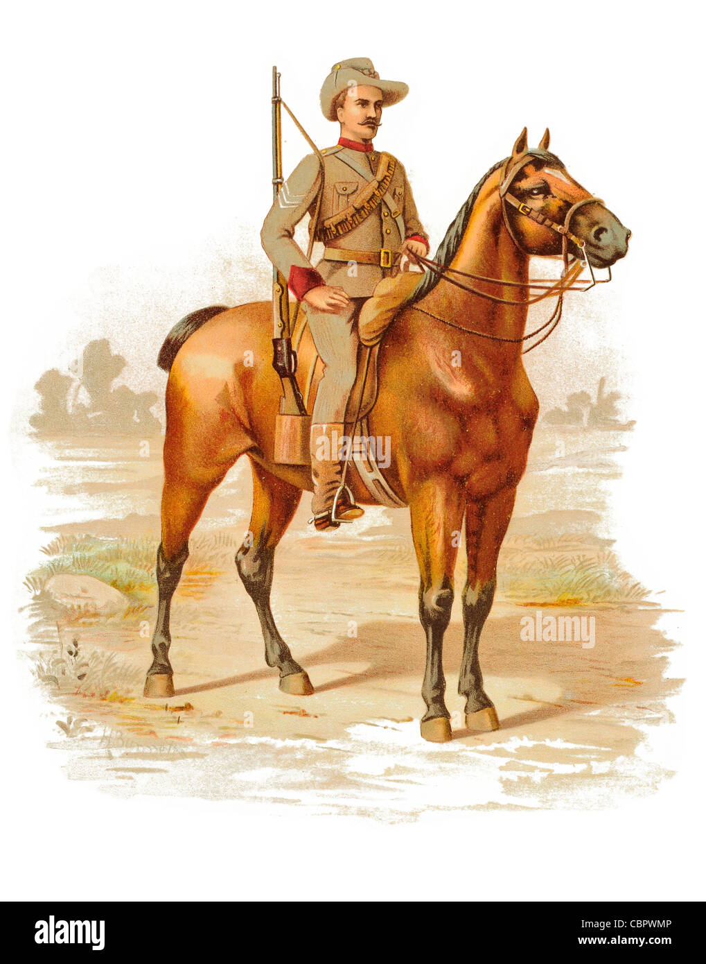 Viktorianische angebrachte Gewehre australische Truppen Zweiter Boer-Krieg-Colonel Tom Price Kavallerie montiert Stockfoto