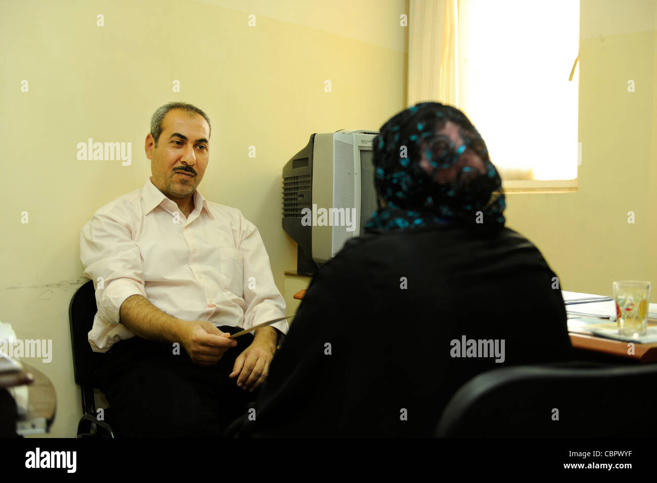 Eine Klinik für psychiatrische Stigmatisierung Beratung in einem Krankenhaus in Sadr City Bagdad Stockfoto