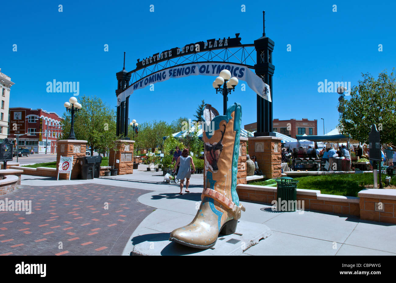 Cheyenne Wyoming Farmers Market und Special Olympics Innenstadt mit