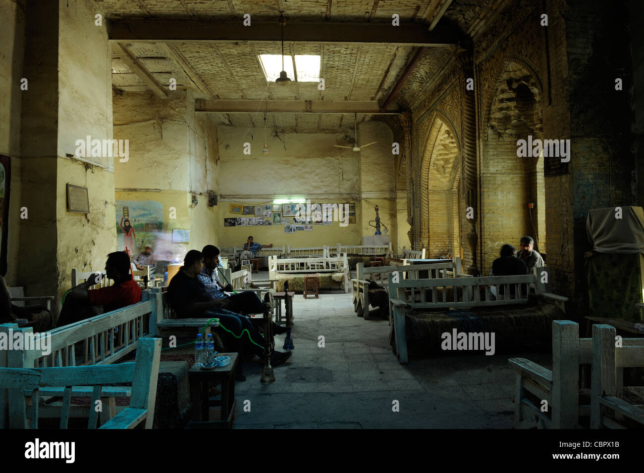 Ein traditioneller Tee (Chai) Haus mit eine über 500 jährige Geschichte in Bagdad, Irak. Stockfoto