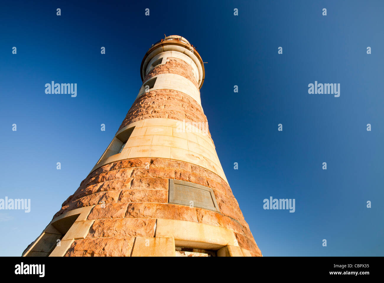 Der Leuchtturm am Ende der Roker Pier in Sunderland-Nord-Ost, UK. Stockfoto