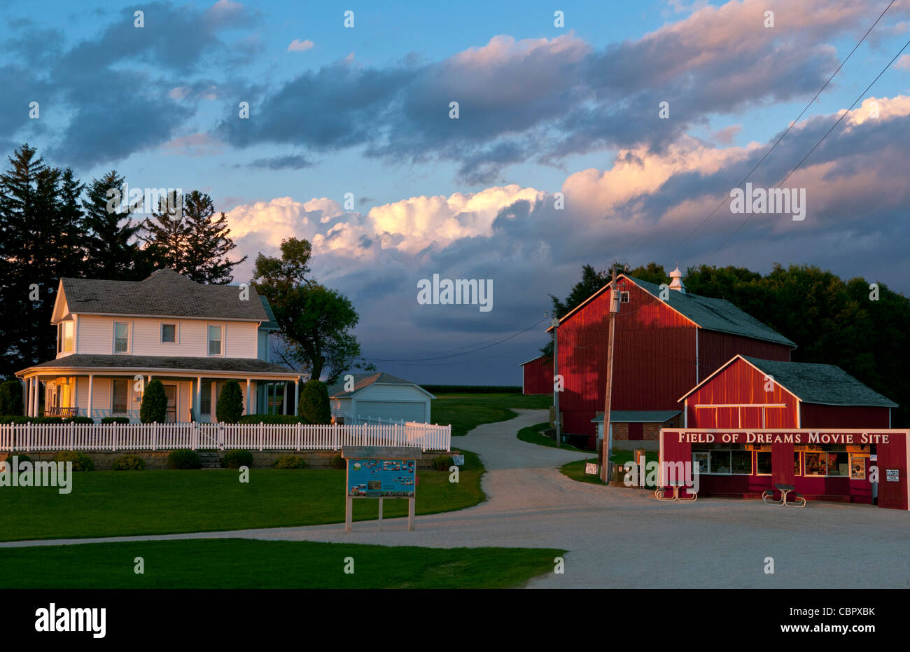 Dyersville Iowa Film-set des berühmten Film Feld der Träume Baseball park Stockfoto