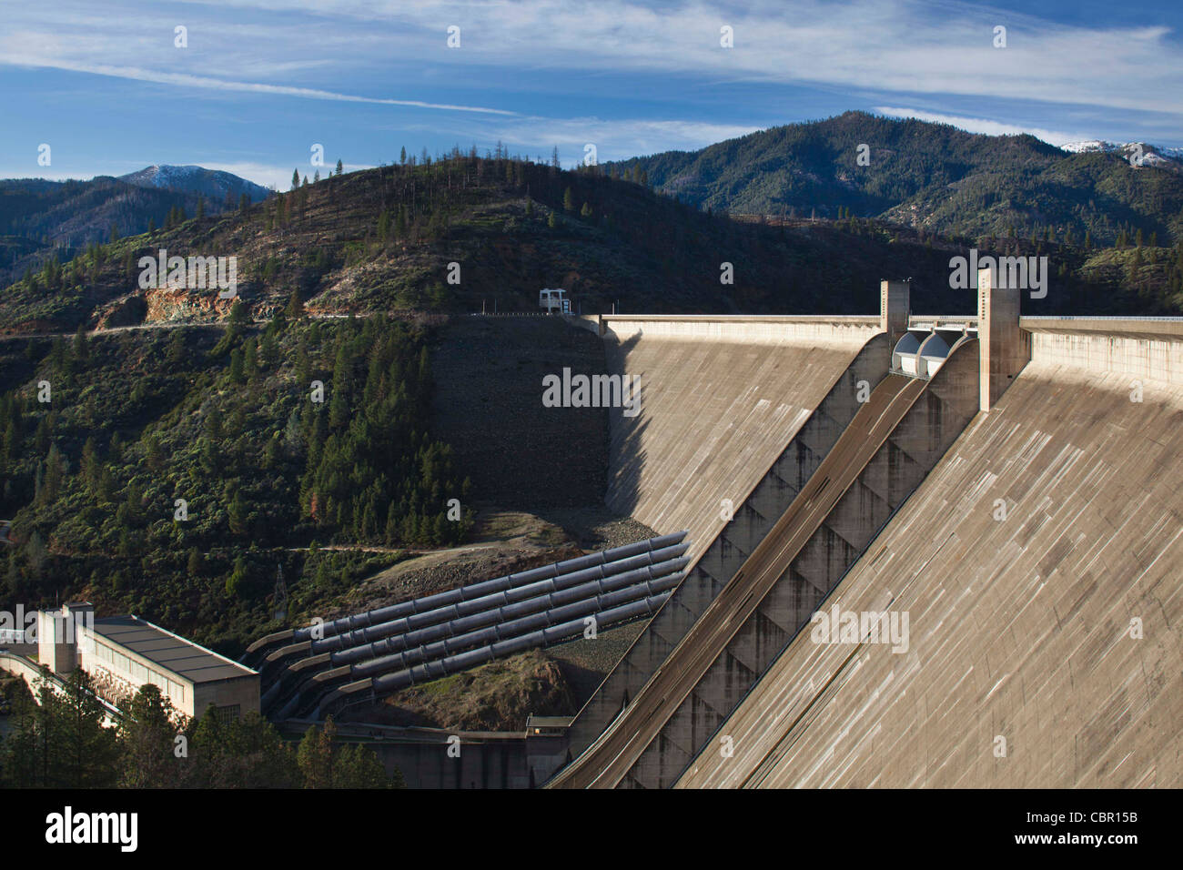 USA, California, Nordkalifornien, nördlichen Berge, Gipfel Stadt, Shasta Dam, Shasta Lake Stockfoto