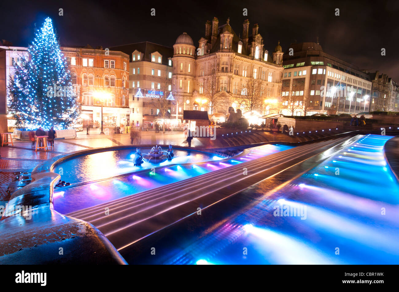 Birminghams Weihnachtsbaum auf dem deutschen Markt Stockfoto