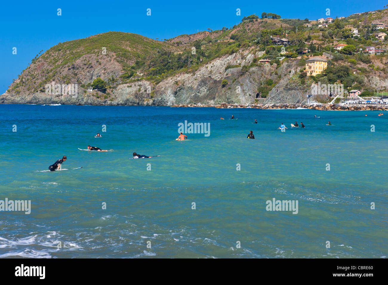 Strand von Levanto, Comunita Montana della Riviera Spezzina, Provinz La Spezia, Nationalpark Cinque Terre, Ligurien, Italien Stockfoto