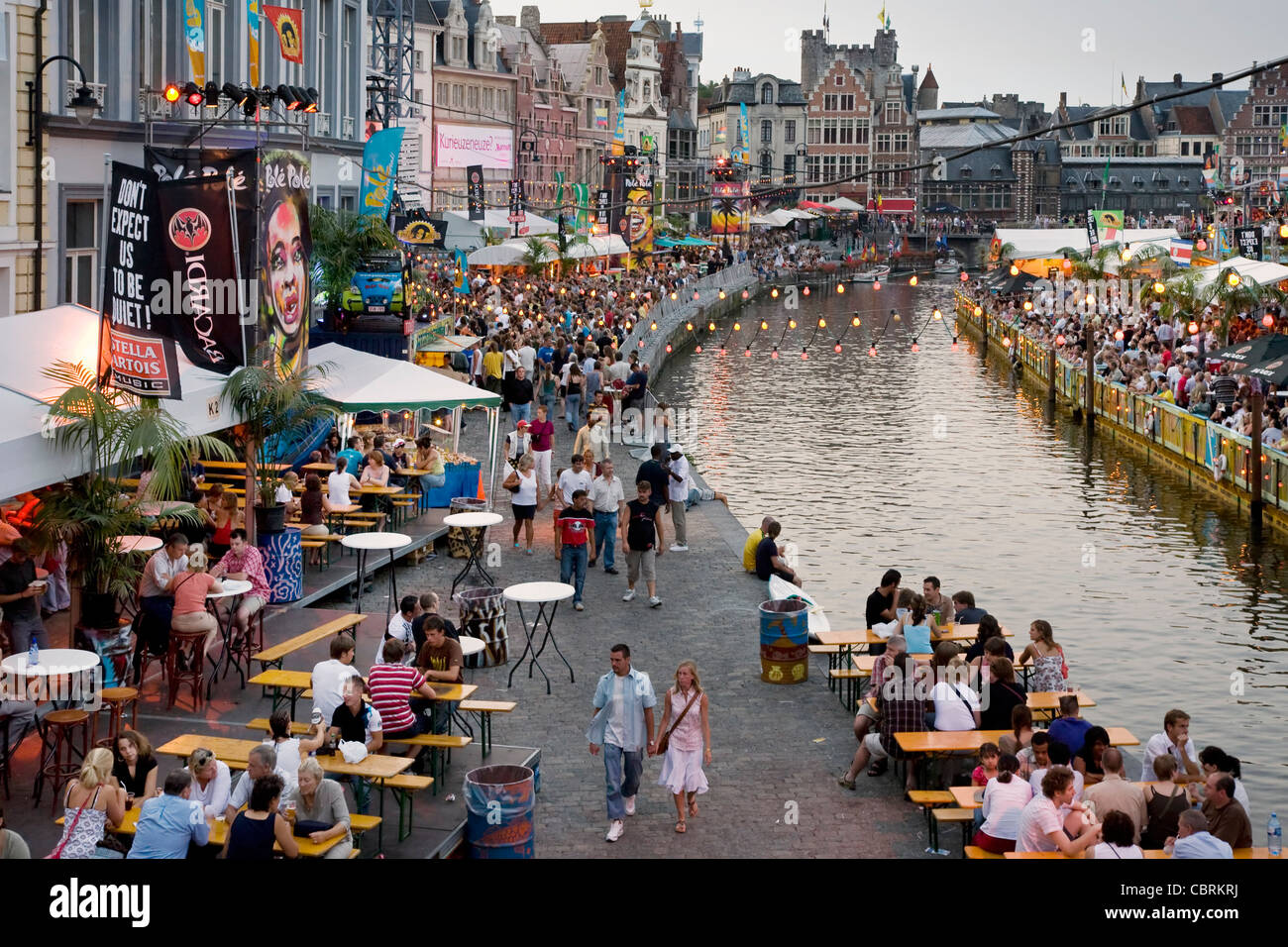 Gentse Feesten, eine Sommermusik und Theaterfestival in der Stadt Gent, Belgien Stockfoto