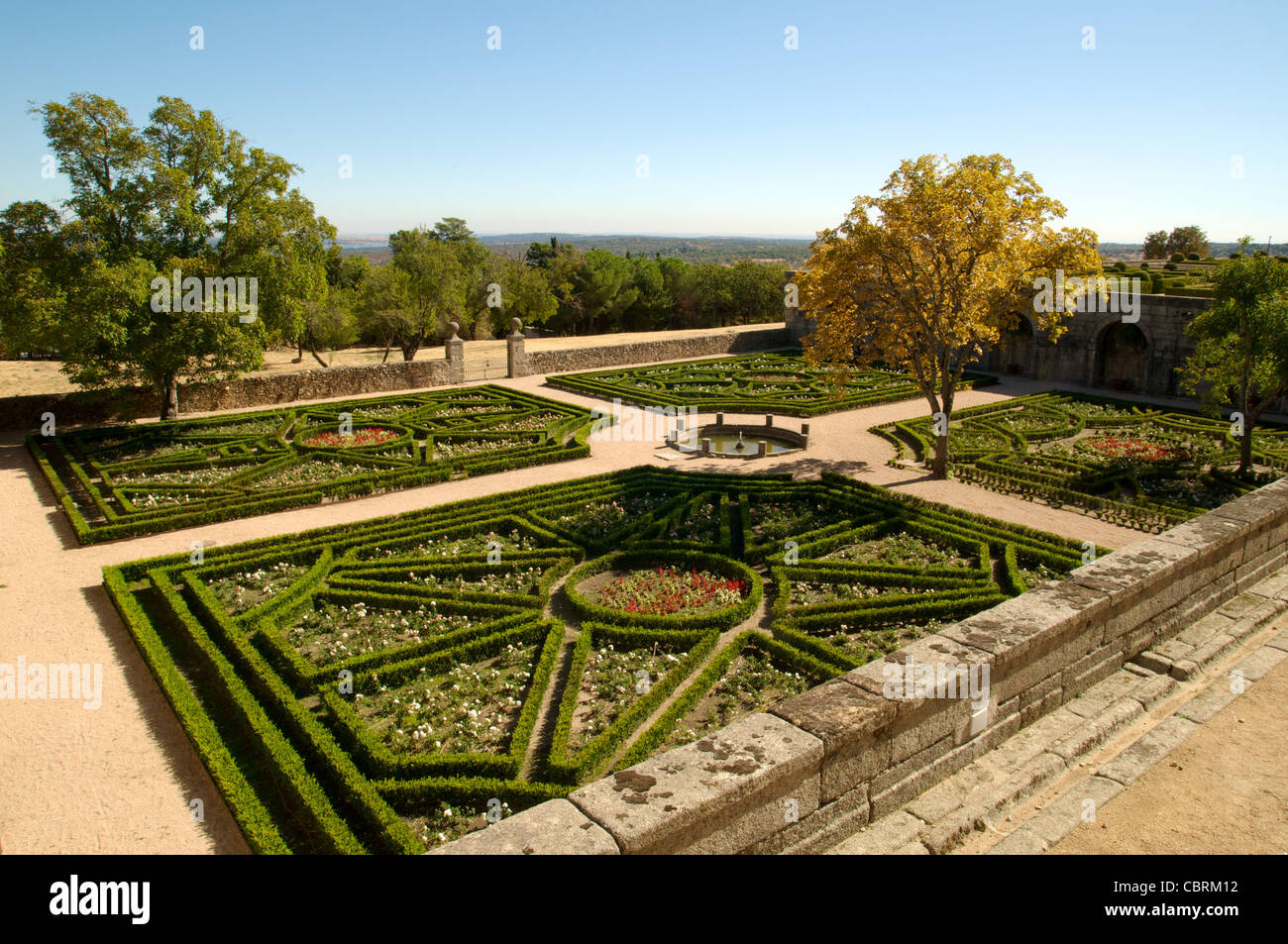 Gärten von San Lorenzo del Escorial - Palast-Komplex, Spanien Stockfoto