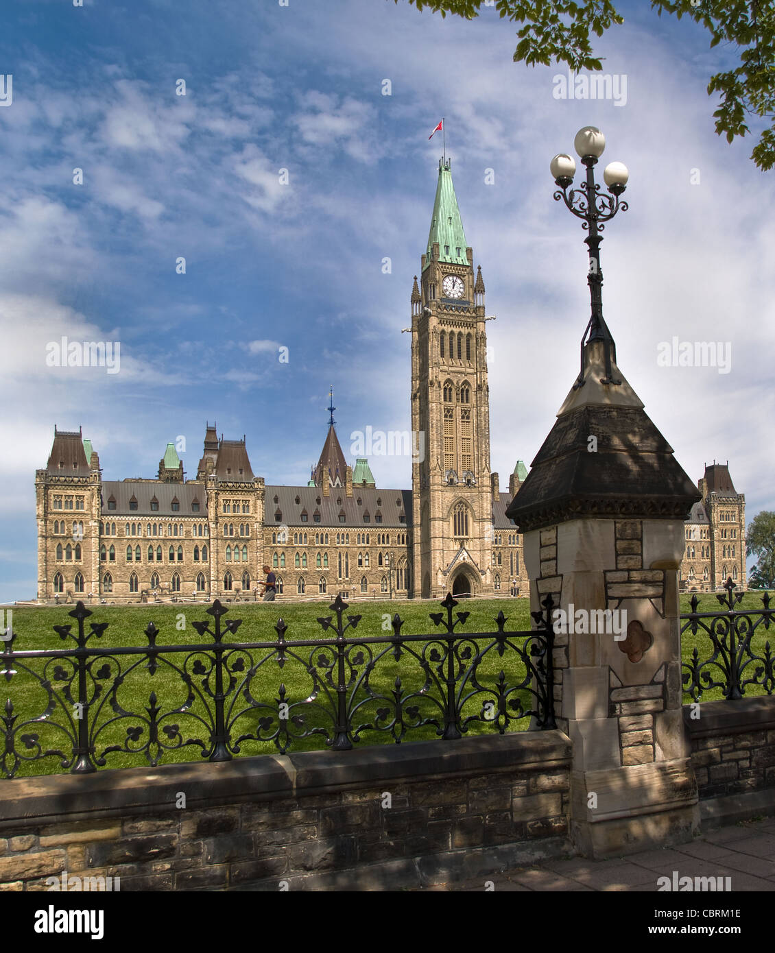 Das kanadische Parlament Zentrum Block an der Wellington Street in Ottawa. Stockfoto