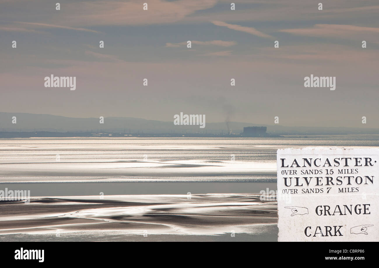 Heysham nukleare Kraftwerk in Morecambe Bucht von in der Nähe von Baycliff, Cumbria, UK. Stockfoto