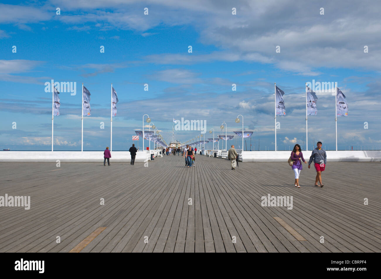 Molo Pier am längsten in Europa in Sopot Pommern Polen-Nordeuropa Stockfoto
