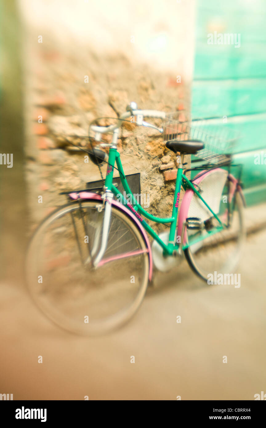 Grünen Fahrrad in Italien Stockfoto