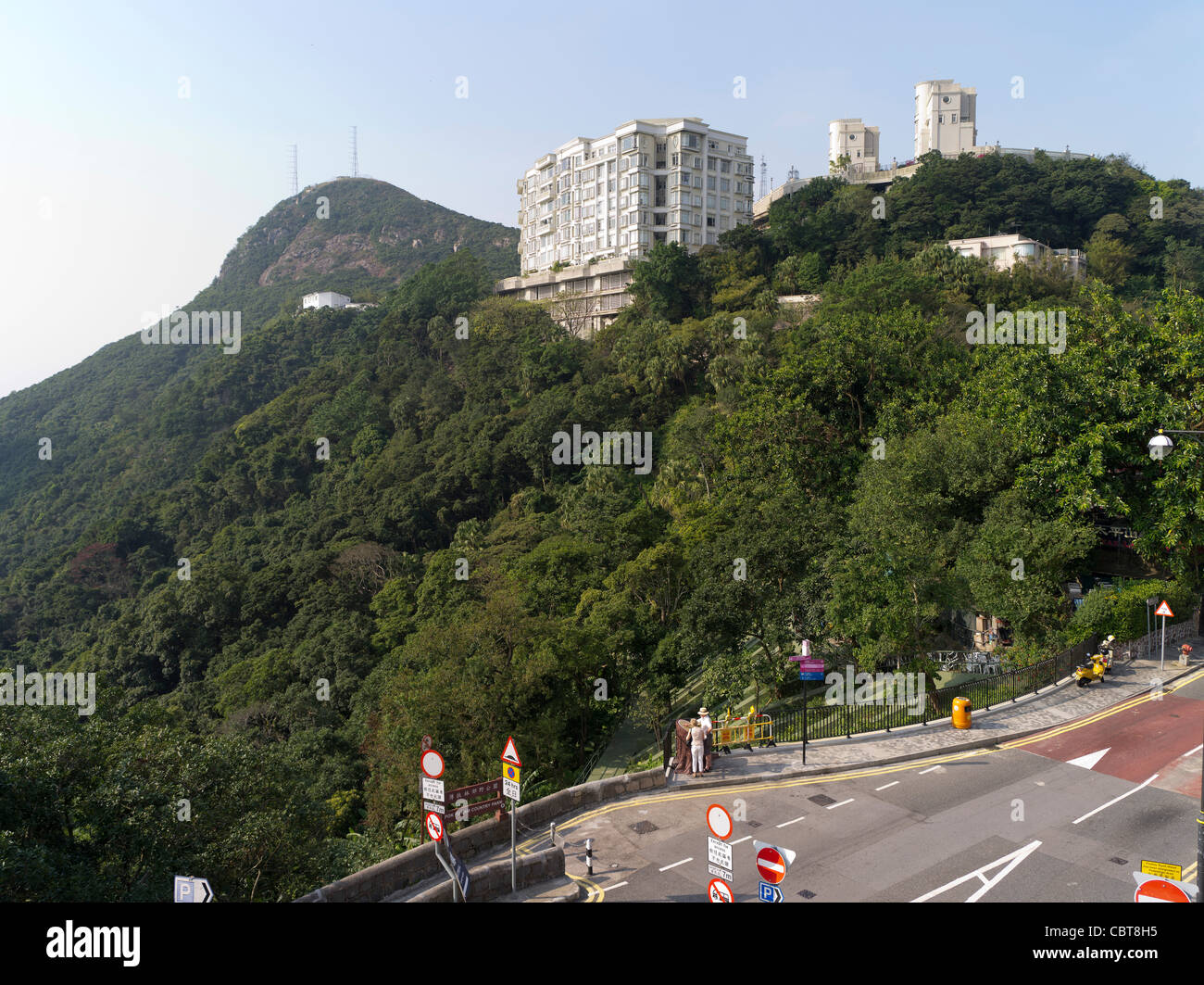 dh VICTORIA PEAK HONG KONG Mount Austin Road Wohnwohnungen Gebäude Wohnungen Stockfoto
