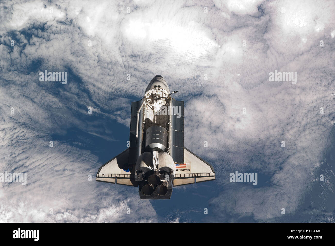 Space Shuttle Atlantis Juli 2011 Stockfoto