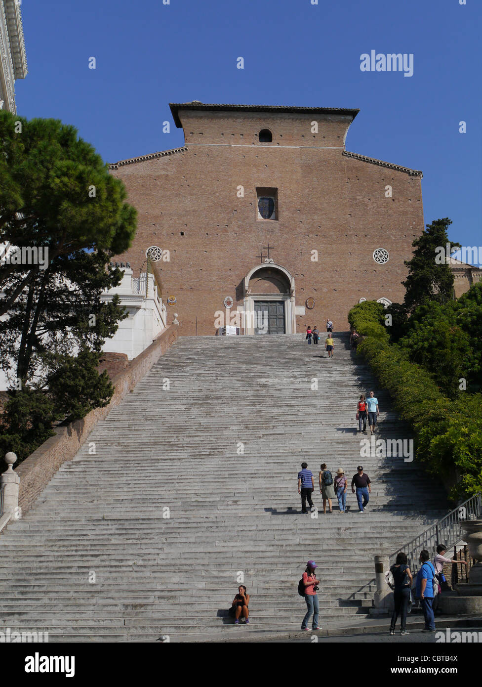 Rom-Schritte zum Kapitol und Kirche von Santa Maria Aracoeli Stockfoto