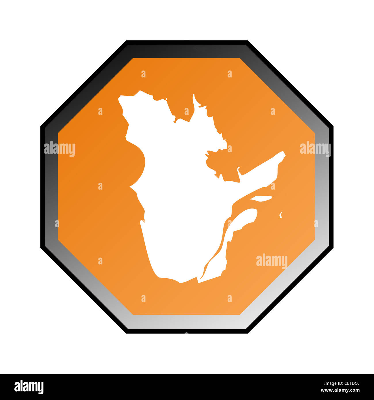 Kanadischen Bundesstaat Quebec Straßenschild isoliert auf einem weißen Hintergrund. Stockfoto