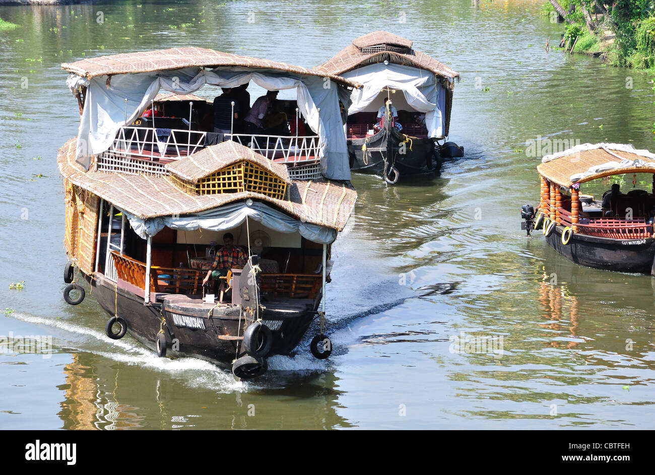 Hausboote von Kerala Stockfoto