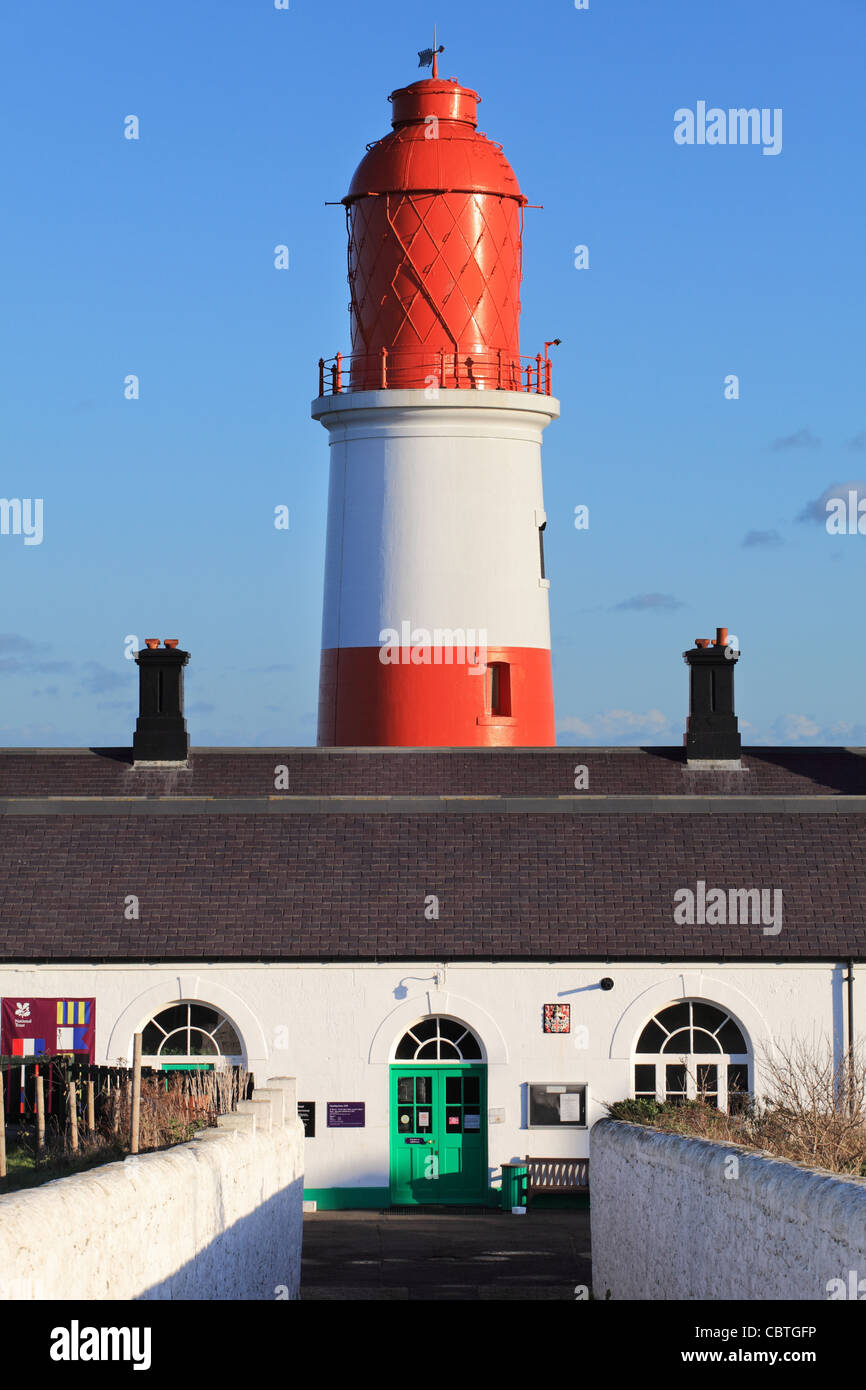 Souter Leuchtturm, Whitburn, North East England, UK. Stockfoto