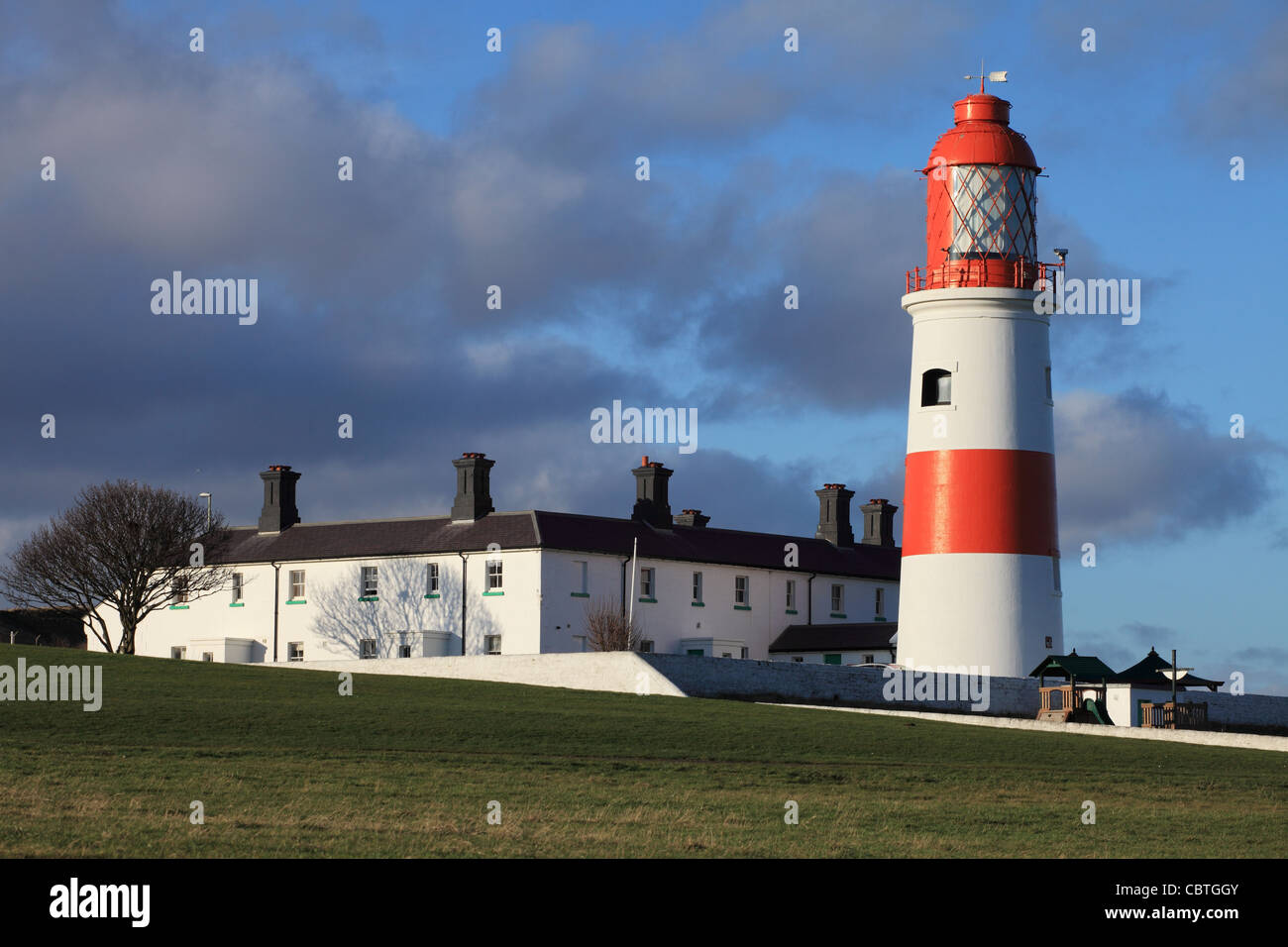 Souter Leuchtturm, Whitburn, North East England, UK. Stockfoto