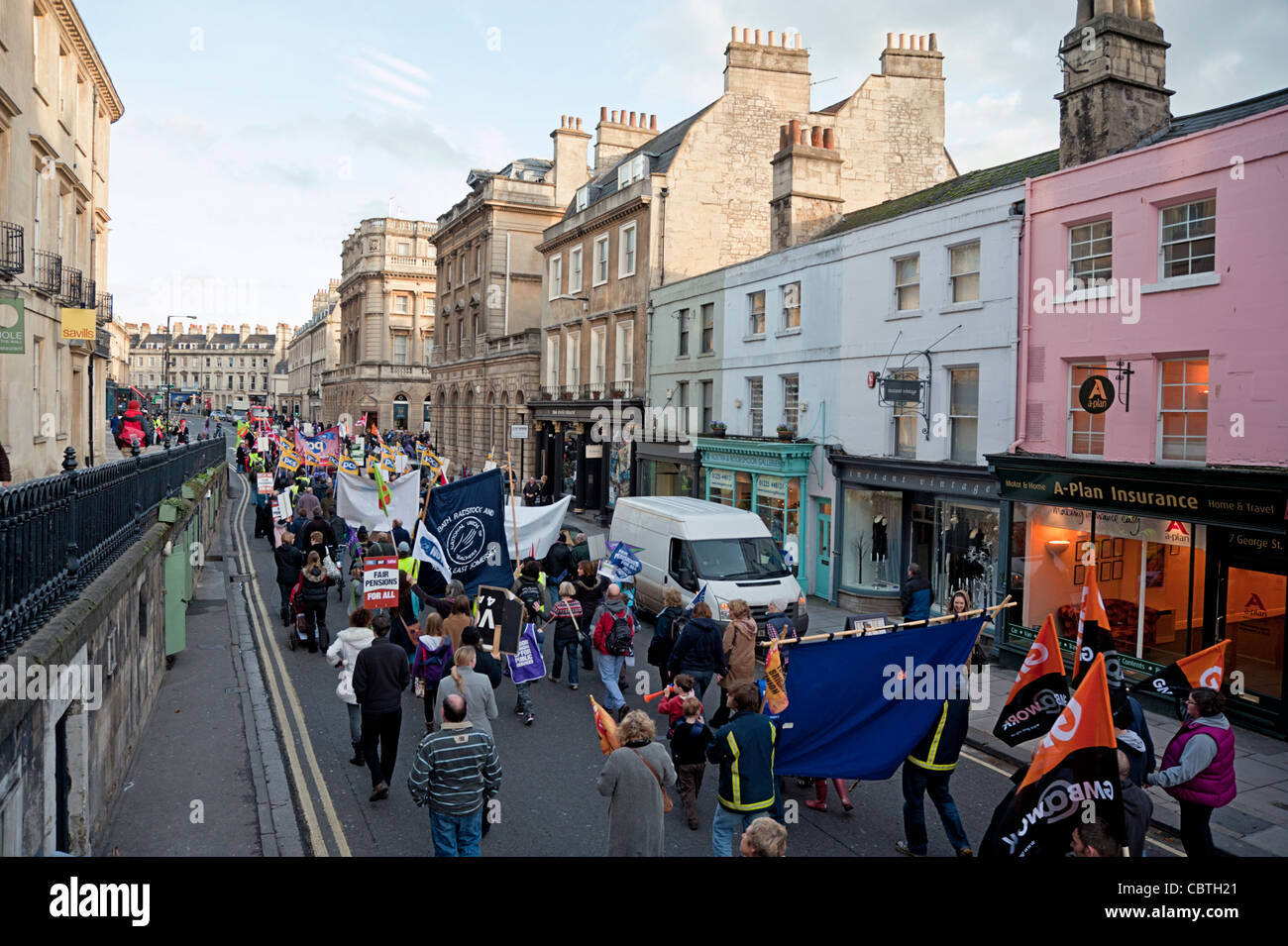 Renten der Gewerkschaften protestieren März Bath UK Stockfoto