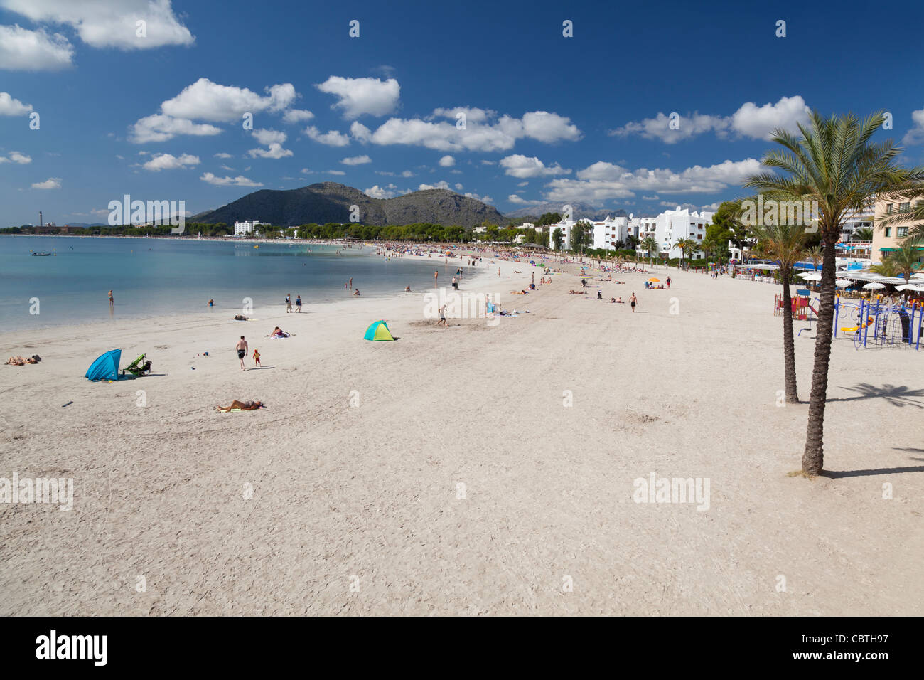 Alcudia Strand, Mallorca, Spanien, Balearen, Spanien Stockfoto