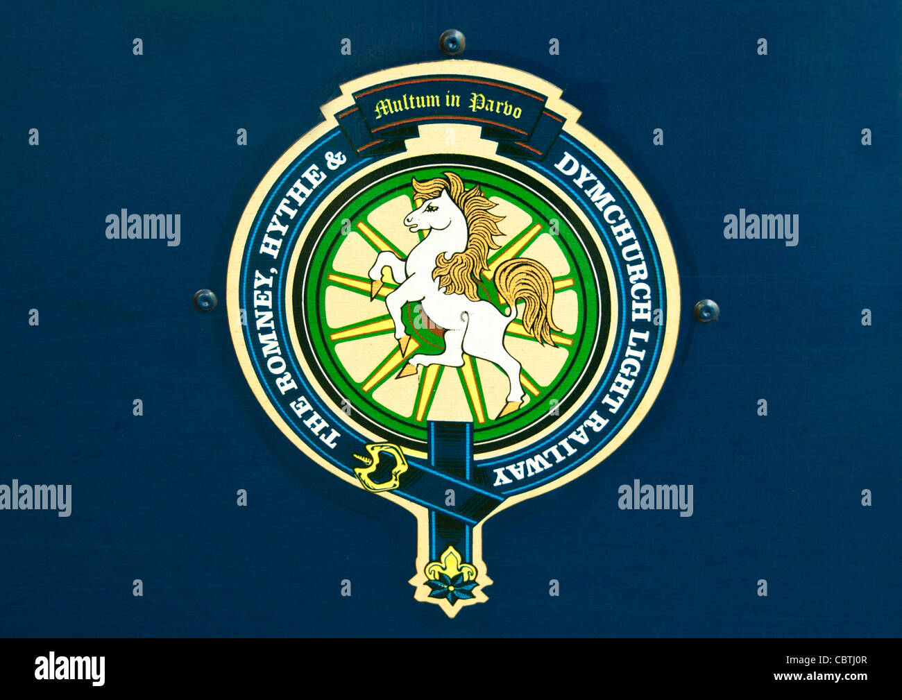 Logo von Romney, Hythe und Dymchurch Railway, Kent, UK Stockfoto
