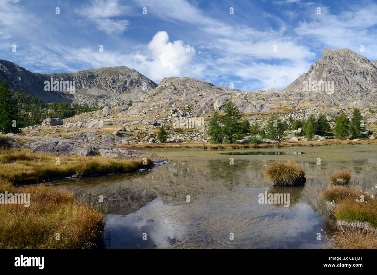 Lac Long oder Long Lake, Vallée des Merveilles, Nationalpark Mercantour, Alpes-Maritimes Frankreich Stockfoto